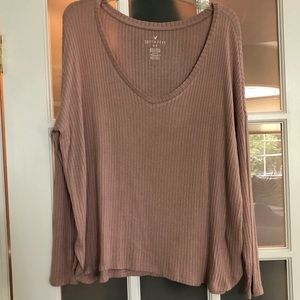 American Eagle Soft & Sexy Flowy Blush Pink Shirt